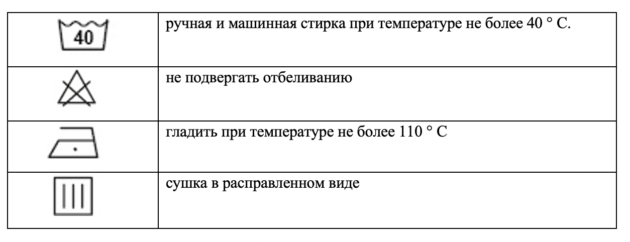 Символы по уходу Противопожарный костюм добровольца «ФОРЕСТ»