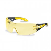 Защитные очки UVEX Феос, янтарная линза, черный/желтый