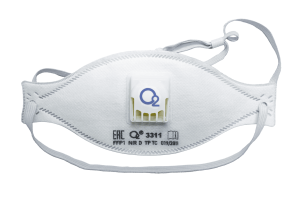 Респиратор трехпанельный О2 3311 FFP1 NRD с клапаном выдоха текстильная резинка с регулировкой