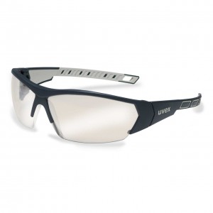 Защитные очки UVEX Ай-воркс, зеркально-серебристая линза, черный/серый