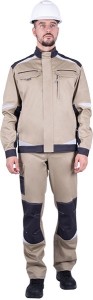 Куртка ТУРБО SAFETY летняя бежевая мужская (минпроторг)